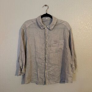 CP Shades Button‎ Down Linen Blouse